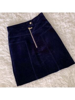 NWOT Karen Millen velvet royal blue tailored mini skirt